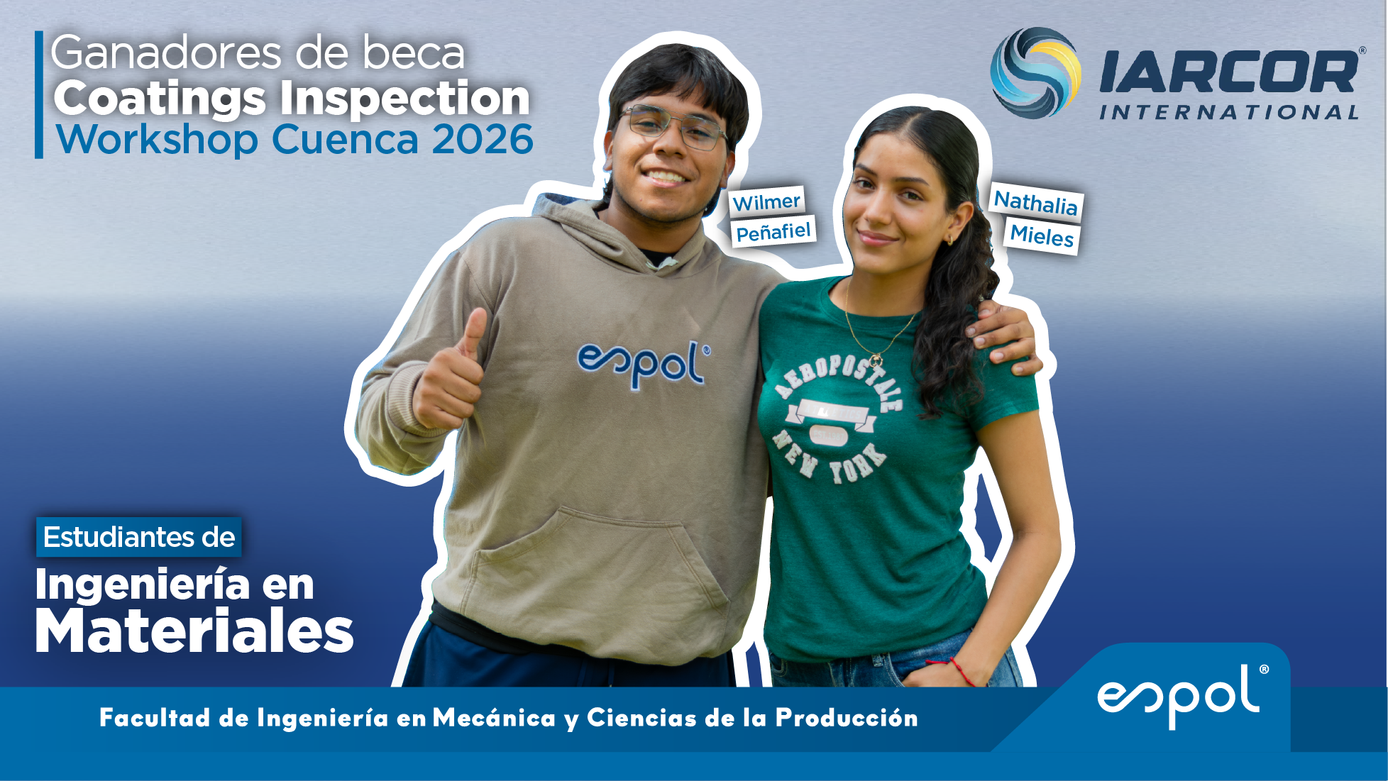 Coatings Inspection Workshop Ingeniería en Materiales Estudiantes becados Taller recubrimientos cuenca enero 16 y 17 2026