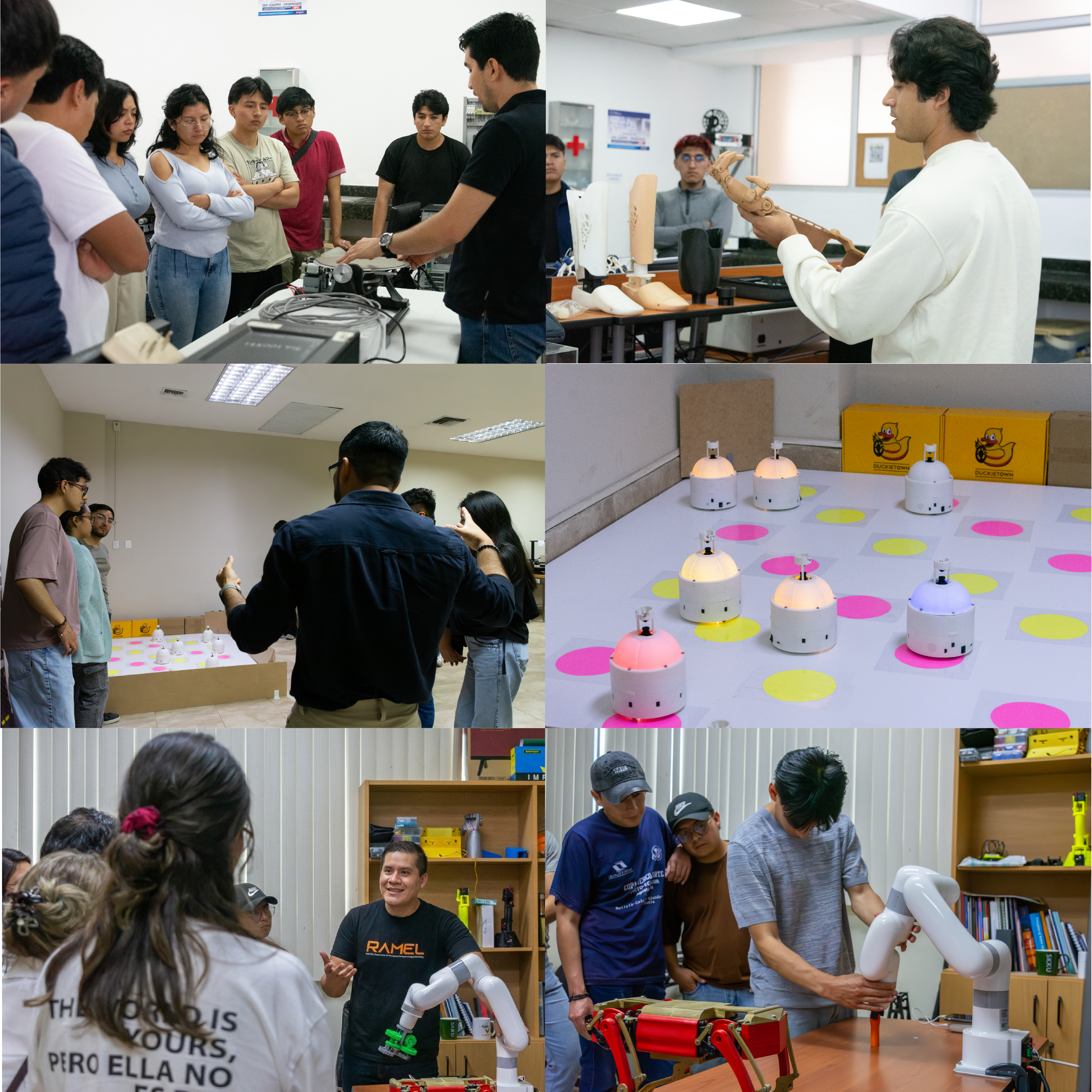 Collage 6 fotos Visita técnica de EPN en FIMCP ESPOL