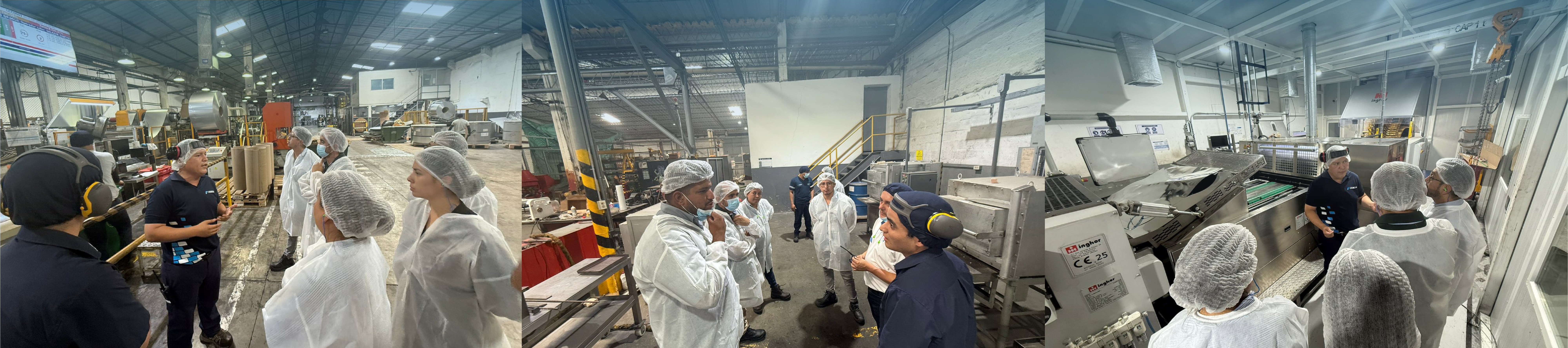 collage 3 fotos visita técnica en la planta FADESA